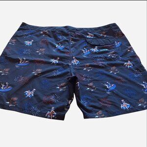 HURLEY USA men's black Cannonball Volley Stretch swim trunks. Size 40